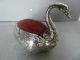 Fabulous Large Size Antique Solid Silver Novelty Swan Pin Cushion Circa 1900 Other photo 2