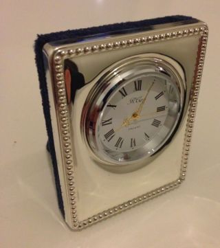 R Carrs Of Sheffield 2000 Millennium Solid Sterling Silver 925 Clock Velvet Back photo