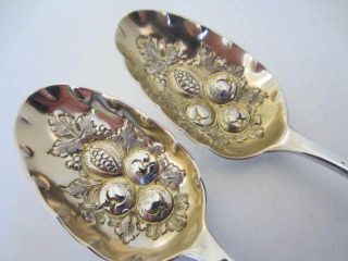 Pair Victorian Sterling Silver Berry Spoons. . .  London 1854. . . photo