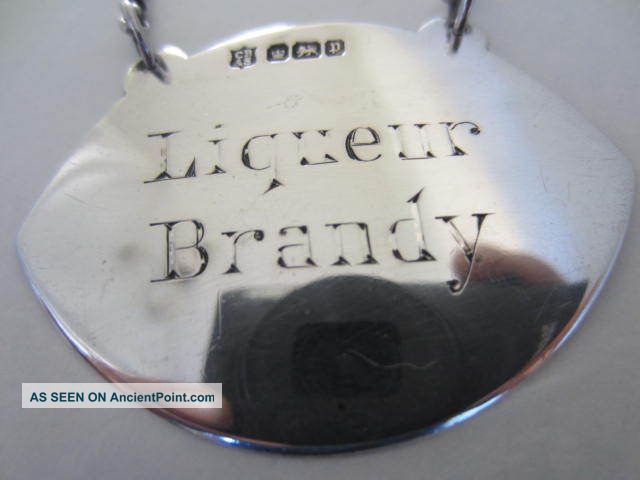 Sterling Silver Liqueur Brandy Decanter Label. . .  1907. . . Other photo