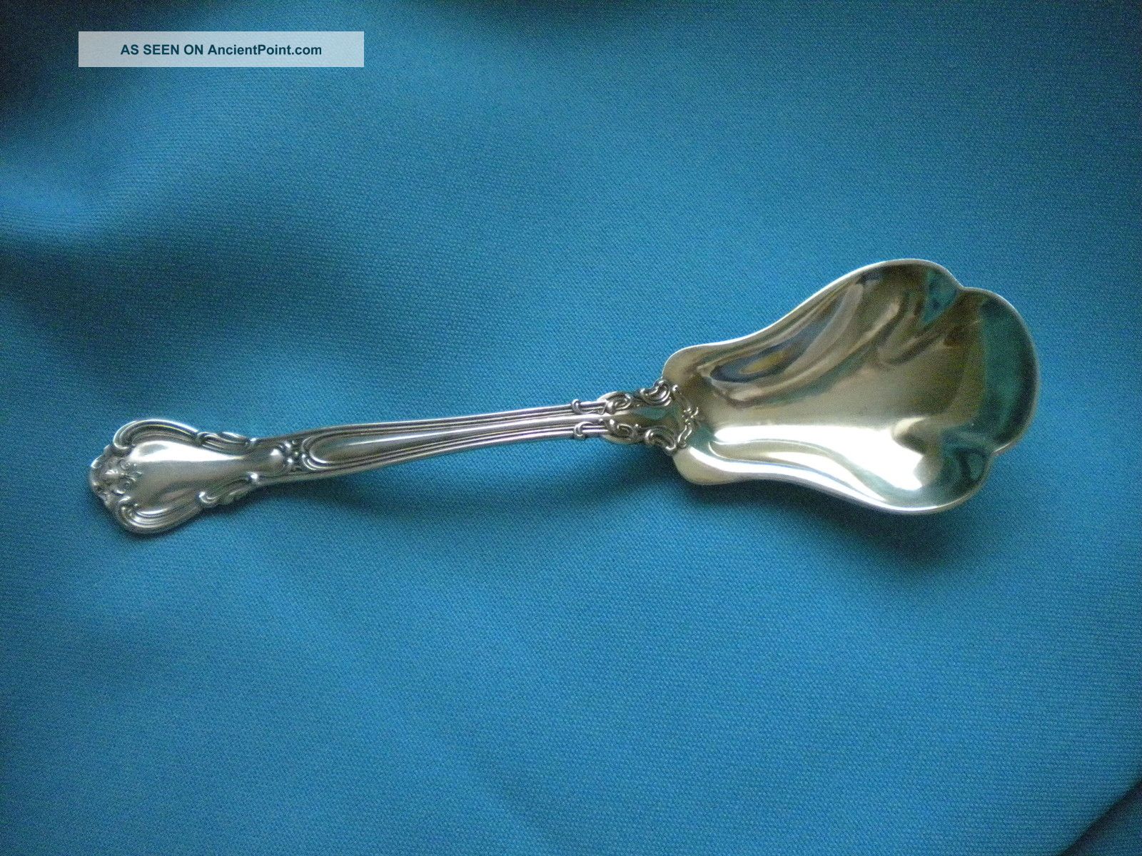 Sterling Silver Gorham Chantilly Sugar Shell - Pat 1895 - Gold Wash - No Monogram Gorham, Whiting photo