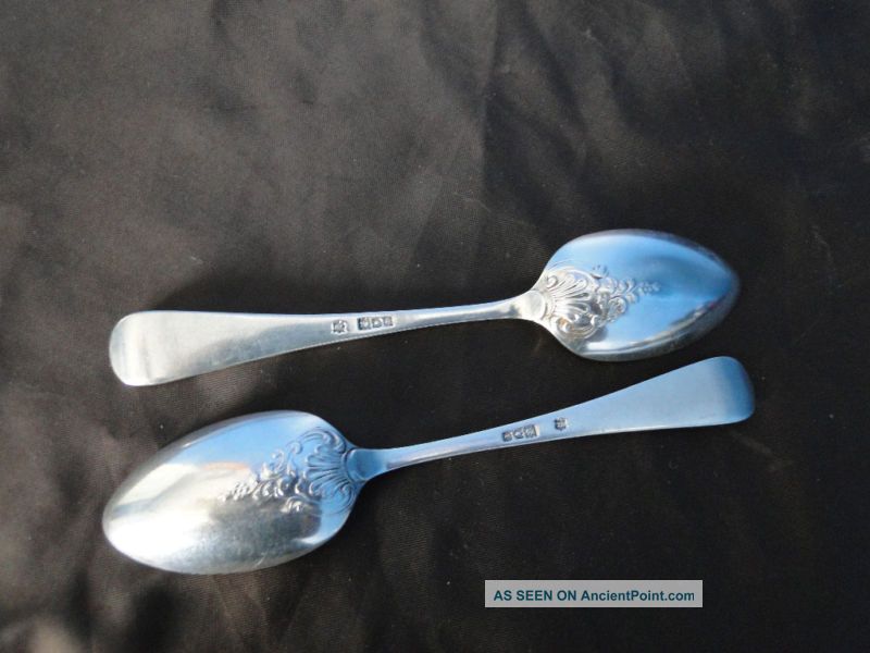 Pr Picture Back Tea Spoon Sterling Silver Made By Thomas Bradbury London 1911 Other photo