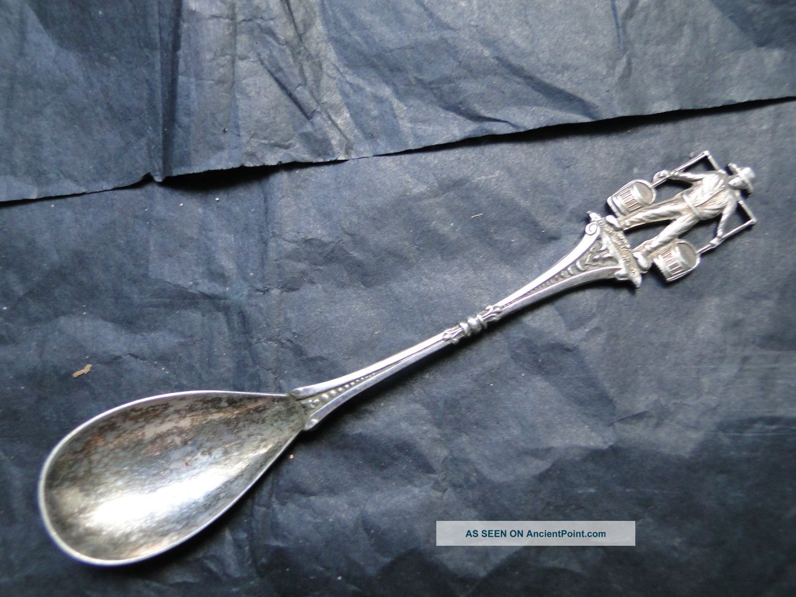 Dutch Mustard Spoon With A Milk Carrier On Top Sterling Silver C.  1900 Other photo