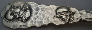 Rare Vansant & Co Sterling Hammered Etruscan Medallion Pattern Teaspoon C.  1884 photo