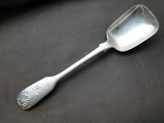 Fiddle And Shell Pattern Sugar Spoon Sterling Silver London 1855 photo