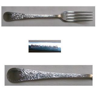 London Engraved Luncheon Fork Birks Sterling photo