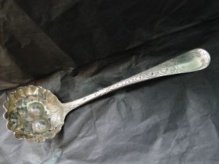 Sifter Spoon Sterling Silver Made In London C.  1770 - Marks Rubbed photo