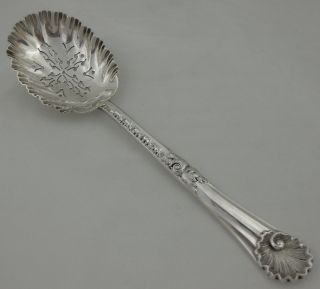 Antique Sterling Silver Sifter Spoon - Walker & Hall 1895 photo