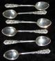 6 Artnouveau 1904 C - Scrolls+flowers 2.  75 Ounces Sterling Silver Coffee Spoons Other photo 3