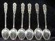 6 Artnouveau 1904 C - Scrolls+flowers 2.  75 Ounces Sterling Silver Coffee Spoons Other photo 6