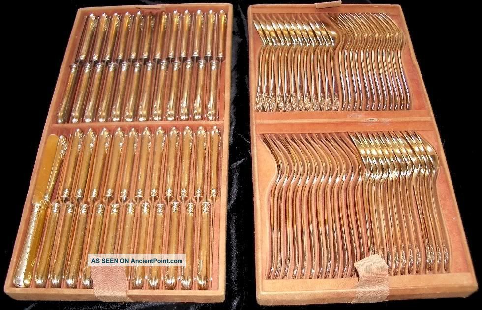 Antique Museum 18 - 19th Century French Royal Vermeil Flatware Set 96 Pieces Other photo