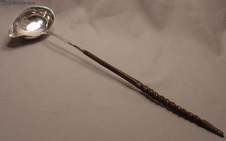 Georgian Sterling Silver Toddy Ladle London 1809 Carved Wood Handle photo