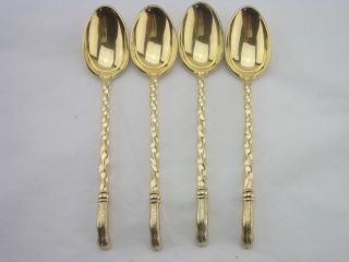 German Silver Hoof Coffee Spoons 2oz 13 Loth - Gilded Finish photo