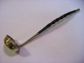 1700 ' S Horn & Sterling Silver Portuguese Diminutive Gravy Ladle Twisted Handle photo