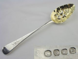 Georgian Silver Berry Spoon - London 1807 Gilded Bowl photo