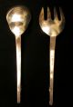 F.  Ramirez Sterling Silver Pea Pod Pattern Serving Fork And Spoon Salad Set Other photo 1