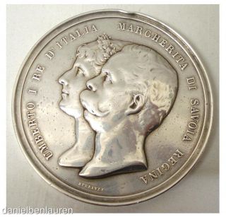 Rare Victorian Solid Silver Italian King Umberto I 1st Art Contest Medalion photo