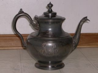 Hartford Co.  Quadruple Plated Silver 1914 Antique Tea Pot photo