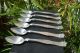 1920 Antique Solid Silver 800 Set Of 6 Spoons Art Deco Heavy Design One Of Kind Other photo 10