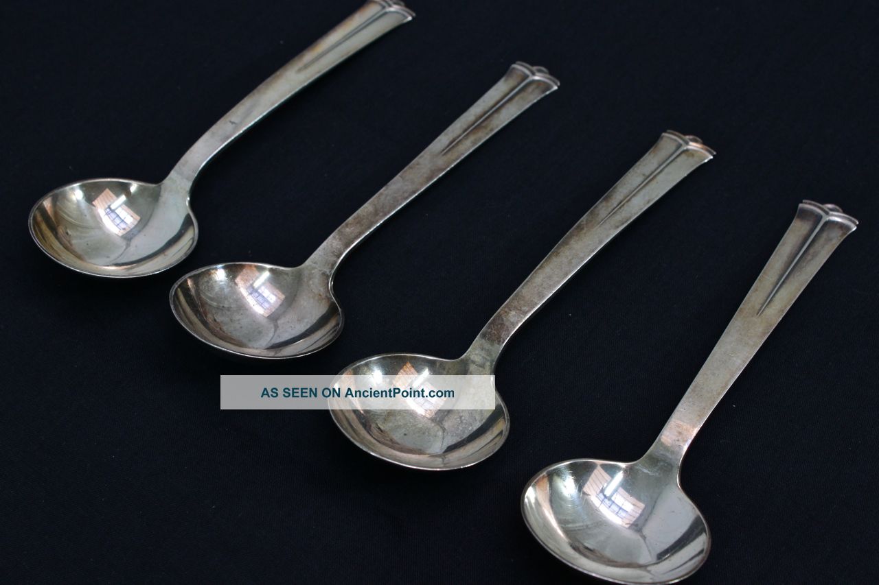 Cohr Denmark Cream Soup Spoons Sterling Silver Flatware 116 G Other photo