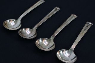 Cohr Denmark Cream Soup Spoons Sterling Silver Flatware 116 G photo