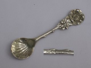 Rare Victorian 1897 Sterling Silver Snuff Spoon Glasgow Scotland photo