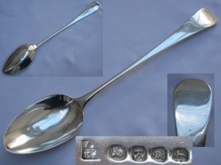 Rare Bateman King George Iii Sterling Silver Basting Spoon 287mm Long London. photo
