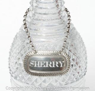 Georgian Solid Silver Decanter Label ' Sherry ' Hallmarked 1817 - Antique photo