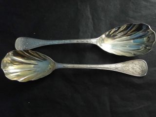 Pair Victorian Sterling Silver Fruits Server Made By Higgins Lond 1861 photo