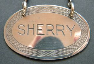 S J Rose Sterling Silver Art Deco Sherry Decanter Wine Label London 1929 photo