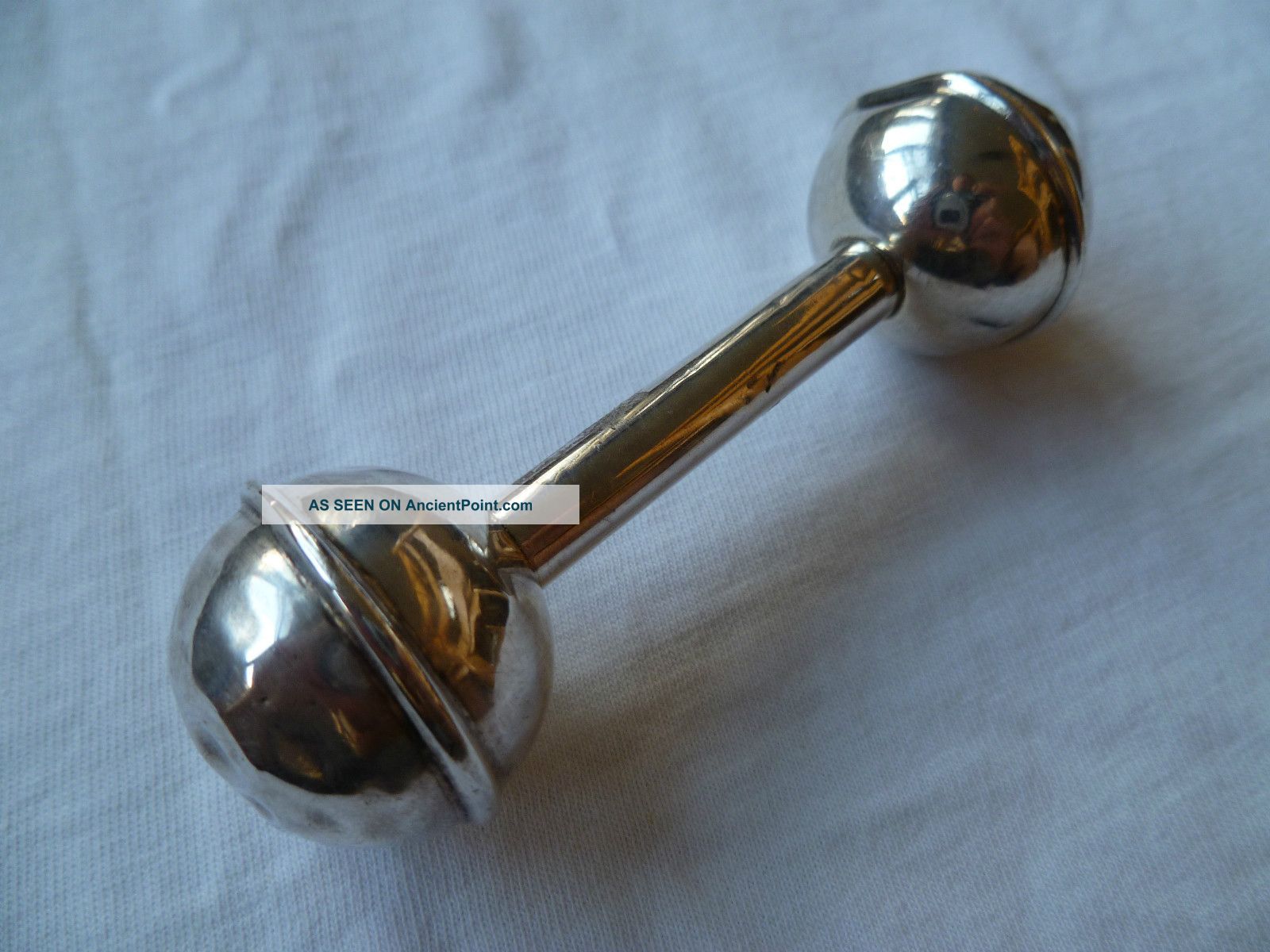 R.  Blackinton & Company Rare Sterling Silver Double Ball Dumbell Baby Rattle Other photo