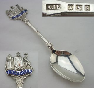 Silver & Enamel Souvenir Spoon - 1990 - (edinburgh) photo