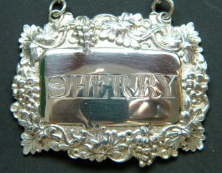 Yapp & Woodward Antique English Sterling Silver Sherry Decanter Wine Label 1847 photo
