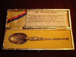 Anointing Gilt Sterling Spoon Rare 1937 George Vi Coronation Spoon photo