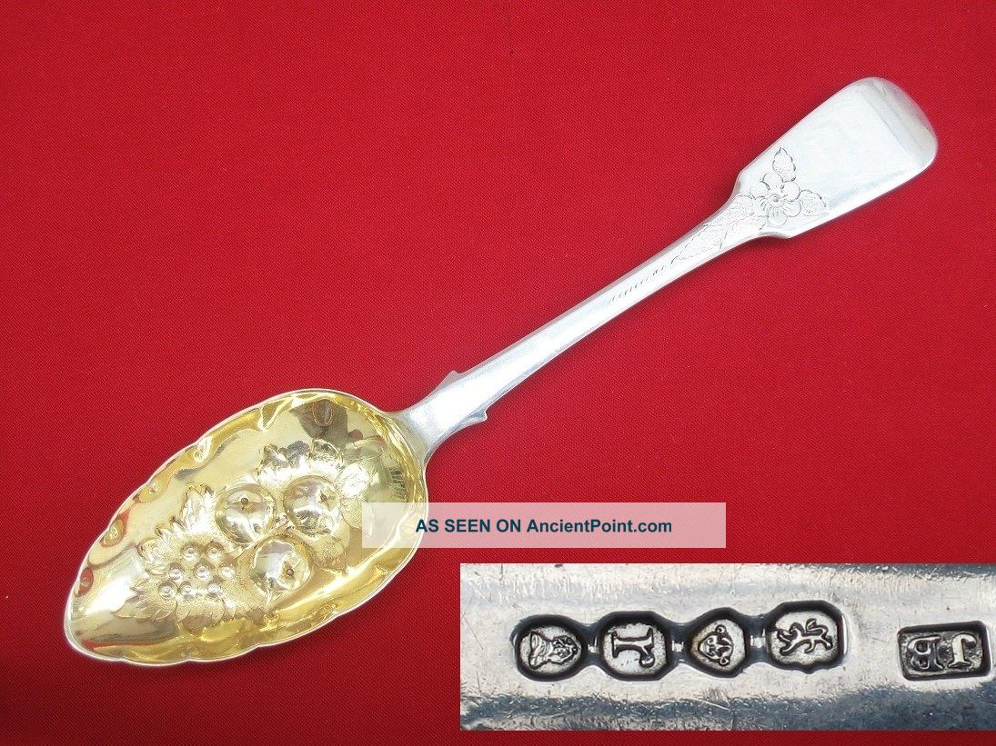 Rare Sterling Silver/gold Gilt William Iv 1832 Berry Spoon James Beebe. Other photo