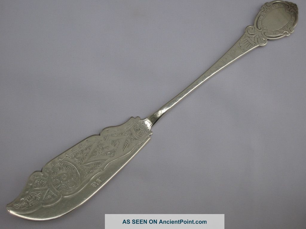 George Unite,  English Sterling Silver Early Victorian 1865 Pate Spreader. Other photo