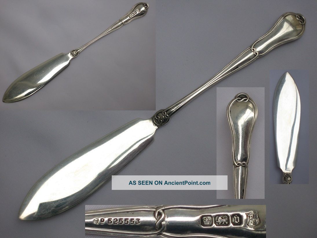 A Ornate English Sterling Silver Butter Spreader Thomas Bradbury Of Sheff Other photo