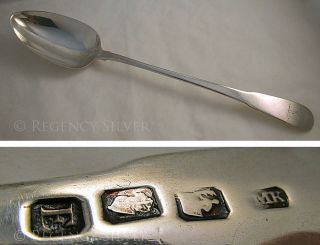 Rare Irish 1801 Georgian Sterling Silver Antique Gravy Stuffing Basting Spoon photo