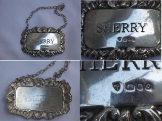 Wonderful English Sterling Silver Sherry Decanter Label London. photo