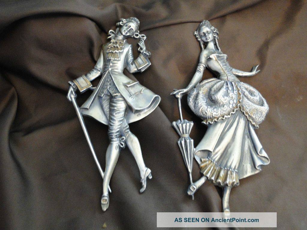 Pair Figurines 800 Italian Silver Made Circa 1950 Other photo