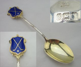 Golfing Silver & Enamel Souvenir Spoon - 1923 - Walker & Hall photo