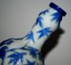 Antique Chinese Peking Blue & White Overlay Glass Vase / Bottle Birds Flowers Vases photo 11