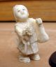 Antique Three 19c Ox Bone Asian Chinese Japanese Miniature Statue Statues photo 1