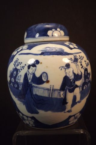 Antique 19th Century Chinese Blue/white Jar With Lid photo