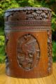 Rare Antique 18/19thc Chinese Carved Bamboo Tea Caddy Vases photo 1