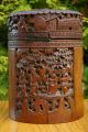 Rare Antique 18/19thc Chinese Carved Bamboo Tea Caddy Vases photo 2