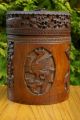 Rare Antique 18/19thc Chinese Carved Bamboo Tea Caddy Vases photo 3