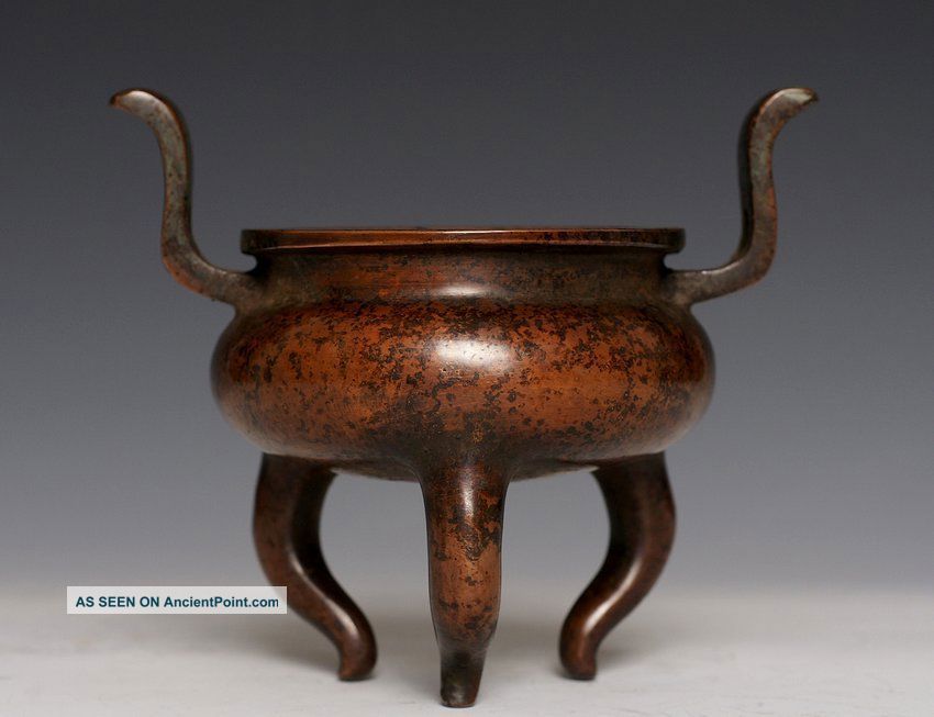 Antique Chinese Ming Bronze Tripod Censer Insence Burner Xuande Marked E257 Other photo