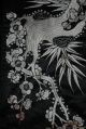 Antique Chinese Black Silk Embroidered Cover Panel Bird Flowers Embroidery Qing Robes & Textiles photo 9