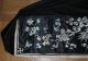 Antique Chinese Black Silk Embroidered Cover Panel Bird Flowers Embroidery Qing Robes & Textiles photo 4